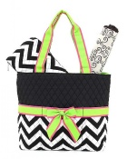 Monogrammed 3 Piece Quilted Chevron Diaper Bag~~trendy~