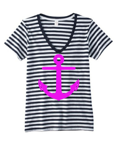 Cute Anchor V-neck Shirt...perfect For Anchor Lovers